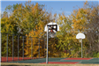 Empty Basketball Court at Floral Park in the Fall