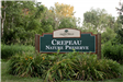 Crepeau Nature Reserve Sign in the Summertime