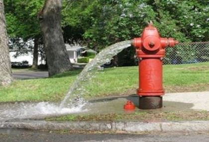 fire hydrant with water coming out