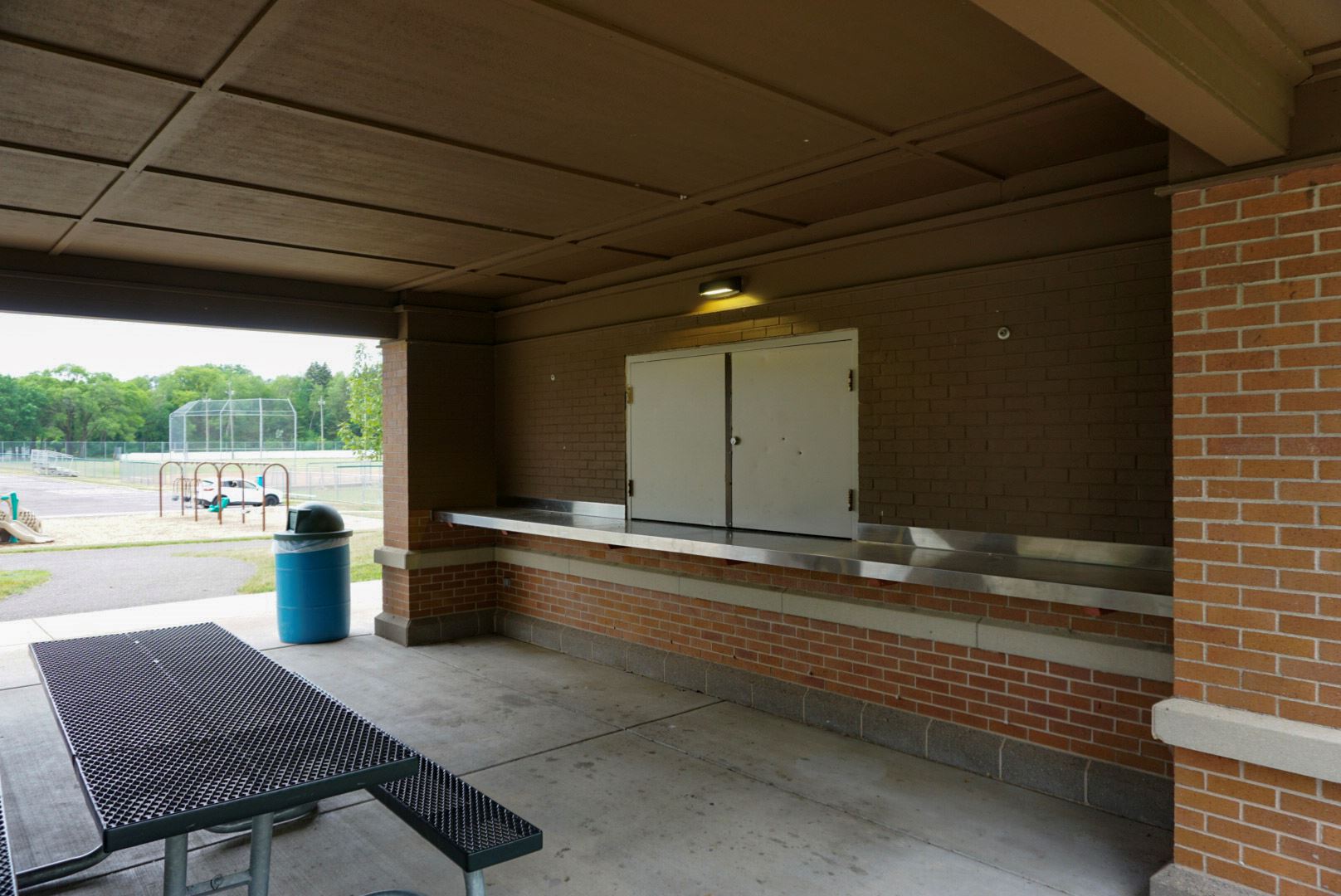 Perry Park Pavilion Concessions Area and Picnic Table